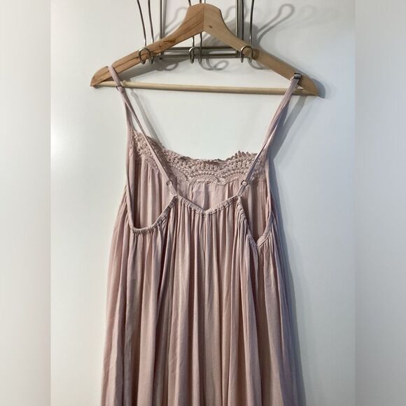 Free People Wide Leg Jumpsuit Light Pink Women’s Size S Boho Chic Sleeveless - Picture 9 of 16
